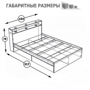 Камелия Кровать 1600, цвет венге/дуб лоредо, ШхГхВ 163,5х217х78,2 см., сп.м. 1600х2000 мм., без матраса, основание есть в Сургуте - surgut.ok-mebel.com | фото 3