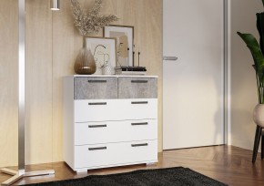 Комод Стандарт-5 NEW (белый/цемент светлый) в Сургуте - surgut.ok-mebel.com | фото 3