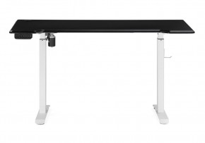 Компьютерный стол Маркос с механизмом подъема 140х80х75 черная шагрень / белый в Сургуте - surgut.ok-mebel.com | фото 3