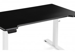 Компьютерный стол Маркос с механизмом подъема 140х80х75 черная шагрень / белый в Сургуте - surgut.ok-mebel.com | фото 6