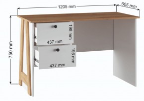 Компьютерный стол Теодора белый / крафт золотой в Сургуте - surgut.ok-mebel.com | фото 3