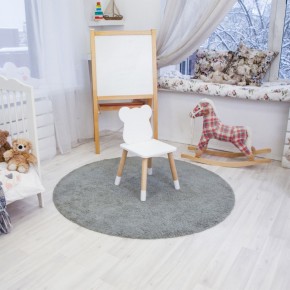 Комплект детский стол КРУГЛЫЙ и два стула МИШКА ROLTI Baby (белая столешница/белое сиденье/береза ножки) в Сургуте - surgut.ok-mebel.com | фото