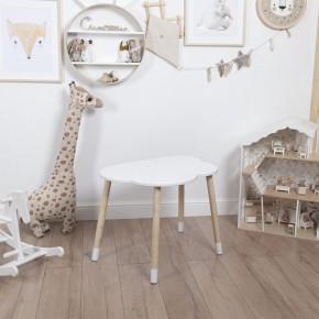 Комплект детский стол ОБЛАЧКО и стул ОБЛАЧКО ROLTI Baby (белая столешница/белое сиденье/береза ножки) в Сургуте - surgut.ok-mebel.com | фото