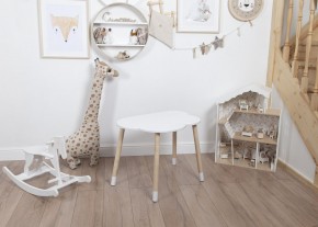 Комплект детский стол ОБЛАЧКО и стул ЗВЕЗДА ROLTI Baby (белая столешница/белое сиденье/береза ножки) в Сургуте - surgut.ok-mebel.com | фото