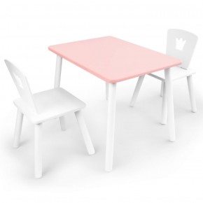 Комплект детской мебели стол и два стула Корона  (Розовый/Белый/Белый) в Сургуте - surgut.ok-mebel.com | фото