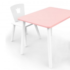 Комплект детской мебели стол и стул Корона (Розовый/Белый/Белый) в Сургуте - surgut.ok-mebel.com | фото