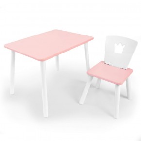 Комплект детской мебели стол и стул Корона (Розовый/Розовый/Белый) в Сургуте - surgut.ok-mebel.com | фото 1