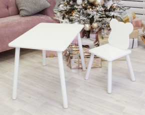 Комплект детской мебели стол и стул Мишутка (Белый/Белый/Белый) в Сургуте - surgut.ok-mebel.com | фото 1