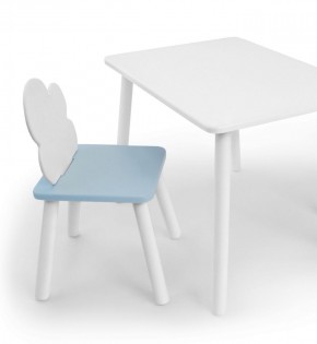 Комплект детской мебели стол и стул Облачко (Белый/Голубой/Белый) в Сургуте - surgut.ok-mebel.com | фото