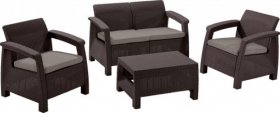Комплект мебели Корфу сет (Corfu set) коричневый - серо-бежевый * в Сургуте - surgut.ok-mebel.com | фото