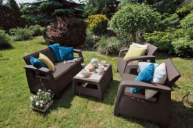 Комплект мебели Корфу сет (Corfu set) коричневый - серо-бежевый * в Сургуте - surgut.ok-mebel.com | фото 2
