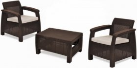 Комплект мебели Корфу Уикенд (Corfu Weekend) коричневый - серо-бежевый * в Сургуте - surgut.ok-mebel.com | фото 1
