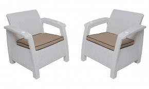 Комплект на балкон Yalta Premium Balcony Set (Ялта) белый (+подушки под спину) в Сургуте - surgut.ok-mebel.com | фото 4