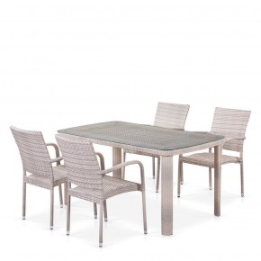 Комплект плетеной мебели T256C/Y376C-W85 Latte (4+1) + подушки на стульях в Сургуте - surgut.ok-mebel.com | фото