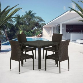 Комплект плетеной мебели T257A/YC379A-W53 Brown (4+1) + подушки на стульях в Сургуте - surgut.ok-mebel.com | фото 1