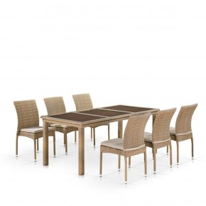 Комплект плетеной мебели T365/Y380B-W65 Light Brown (6+1) в Сургуте - surgut.ok-mebel.com | фото 1
