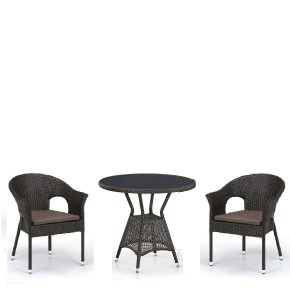 Комплект плетеной мебели T707ANS/Y79-W53 Brown (2+1) в Сургуте - surgut.ok-mebel.com | фото 1