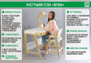 Комплект растущий стол и стул с чехлом 38 попугаев «Вуди» (Белый, Белый, Беж) в Сургуте - surgut.ok-mebel.com | фото