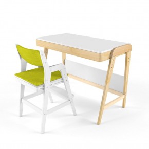 Комплект растущий стол и стул с чехлом 38 попугаев «Вуди» (Белый, Белый, Грин) в Сургуте - surgut.ok-mebel.com | фото