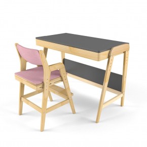 Комплект растущий стол и стул с чехлом 38 попугаев «Вуди» (Серый, Береза, Розовый) в Сургуте - surgut.ok-mebel.com | фото