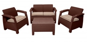Комплект уличной мебели Yalta Premium Terrace Set (Ялта) шоколадый (+подушки под спину) в Сургуте - surgut.ok-mebel.com | фото