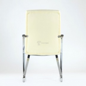 Кресло Barneo K-25 для посетителей и переговорных (хром, бежевая экокожа) в Сургуте - surgut.ok-mebel.com | фото 3