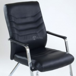 Кресло Barneo K-25 для посетителей и переговорных (хром, черная экокожа) в Сургуте - surgut.ok-mebel.com | фото 4