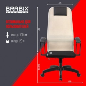Кресло BRABIX PREMIUM "Ultimate EX-800" пластик, плотная двойная сетка Х2, черное/бежевое, 532916 в Сургуте - surgut.ok-mebel.com | фото 6