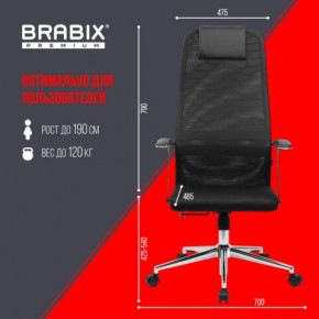 Кресло BRABIX PREMIUM "Ultimate EX-801" хром, плотная двойная сетка Х2, черное, 532917 в Сургуте - surgut.ok-mebel.com | фото 7