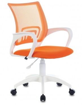 Кресло BRABIX "Fly MG-396W", пластик белый, сетка, оранжевое, 532401, MG-396W_532401 в Сургуте - surgut.ok-mebel.com | фото