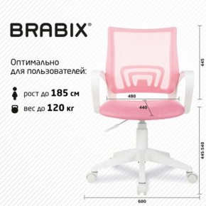 Кресло BRABIX "Fly MG-396W", с подлокотниками, пластик белый, сетка, розовое, 533008 в Сургуте - surgut.ok-mebel.com | фото 5