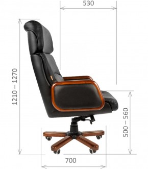 Кресло для руководителя CHAIRMAN 417 (Натуральная кожа) Черное в Сургуте - surgut.ok-mebel.com | фото 5