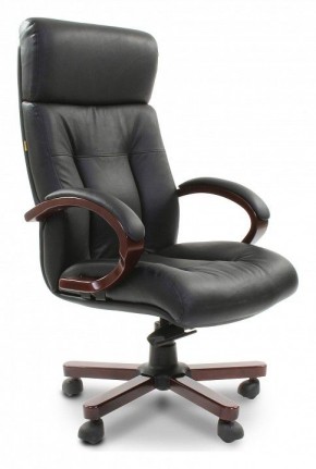 Кресло для руководителя Chairman 421 черный/орех темный, черный в Сургуте - surgut.ok-mebel.com | фото 1