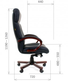 Кресло для руководителя CHAIRMAN  421 (Натуральная кожа) Черное в Сургуте - surgut.ok-mebel.com | фото 5