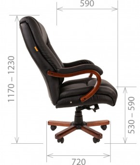 Кресло для руководителя CHAIRMAN  503 (Кожа) Черное в Сургуте - surgut.ok-mebel.com | фото 5