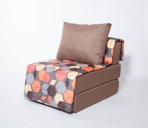 Кресло-кровать бескаркасное Харви (коричневый-геометрия браун) в Сургуте - surgut.ok-mebel.com | фото