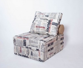 Кресло-кровать-пуф бескаркасное Прайм (Газета) в Сургуте - surgut.ok-mebel.com | фото 1