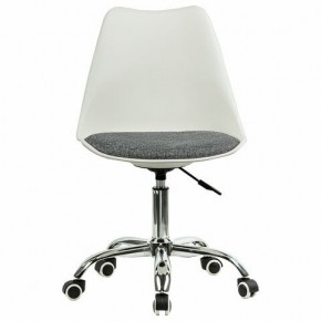 Кресло стул BRABIX "Eames MG-310 CH", хром, пластик белый, ткань серая, 532924 в Сургуте - surgut.ok-mebel.com | фото