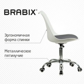 Кресло стул BRABIX "Eames MG-310 CH", хром, пластик белый, ткань серая, 532924 в Сургуте - surgut.ok-mebel.com | фото 5