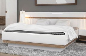Кровать 140/TYP 91-01 с подъемником, LINATE ,цвет белый/сонома трюфель в Сургуте - surgut.ok-mebel.com | фото