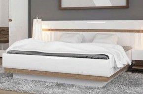 Кровать 160/TYP 92, LINATE ,цвет белый/сонома трюфель в Сургуте - surgut.ok-mebel.com | фото 2