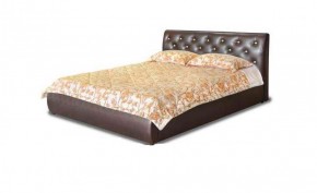 Кровать 1600 Флоренция в к/з "Классик 307 коричневый" (серия Норма) + основание + опоры в Сургуте - surgut.ok-mebel.com | фото