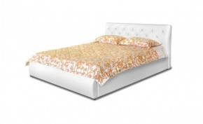 Кровать 1600 Флоренция в к/з "Классик 550 белый" (серия Норма) + основание + опоры в Сургуте - surgut.ok-mebel.com | фото