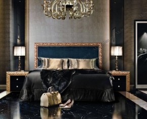 Кровать 2-х спальная (1,8 м) Тиффани Premium черная/золото с мягким элементом (Антрацит) с подъемным механизмом (ТФКР180-3[3](П) в Сургуте - surgut.ok-mebel.com | фото 2