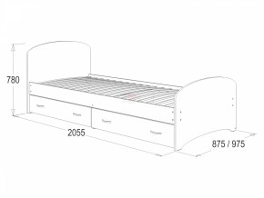 Кровать-6 одинарная с 2-мя ящиками (800*2000) в Сургуте - surgut.ok-mebel.com | фото 2