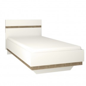 Кровать 90/TYP 90, LINATE ,цвет белый/сонома трюфель в Сургуте - surgut.ok-mebel.com | фото 1