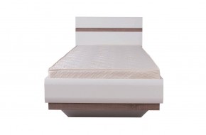 Кровать 90/TYP 90, LINATE ,цвет белый/сонома трюфель в Сургуте - surgut.ok-mebel.com | фото 2