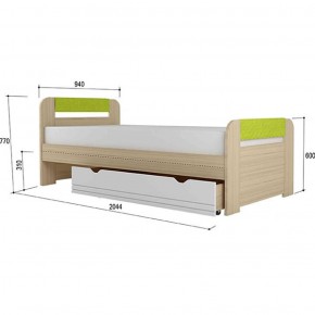 Кровать 900 + Подлокотники Стиль № 900.3 NEW (туя светлая/лайм) в Сургуте - surgut.ok-mebel.com | фото 2