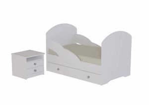 Кровать 800 ЛДСП с ящиком и бортиками (без фотопечати) в Сургуте - surgut.ok-mebel.com | фото 2