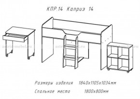 КАПРИЗ-14 Кровать 800 двухъярусная без рисунка в Сургуте - surgut.ok-mebel.com | фото 2